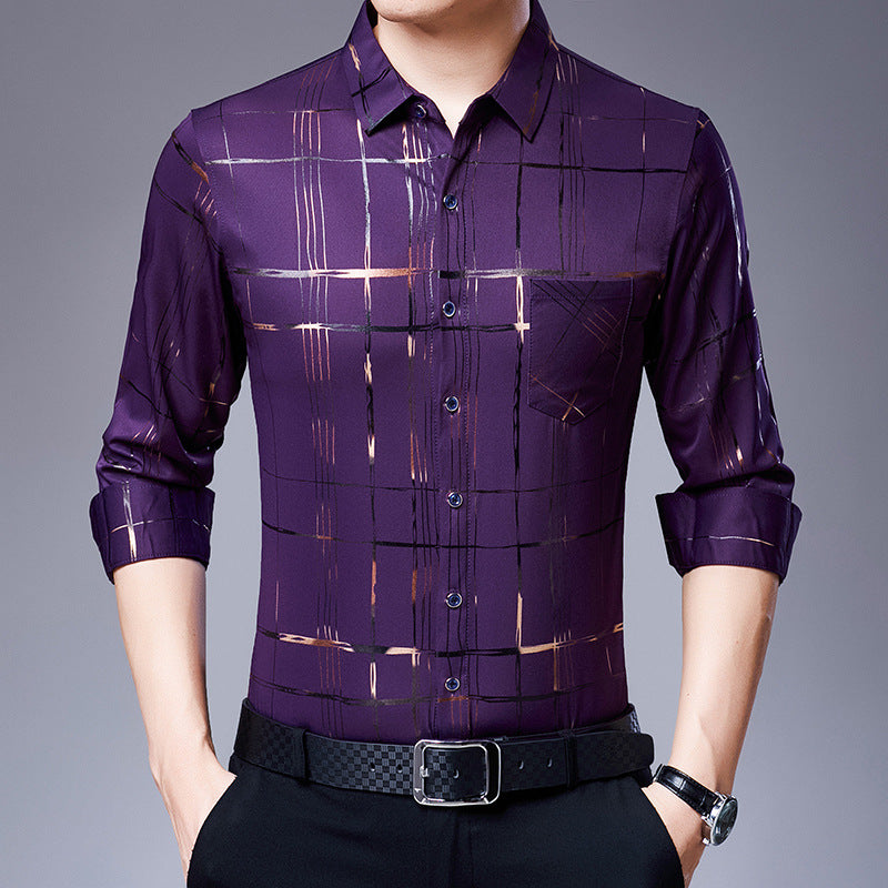 Men's Casual Fashion Shirt in Polyester and Spandex