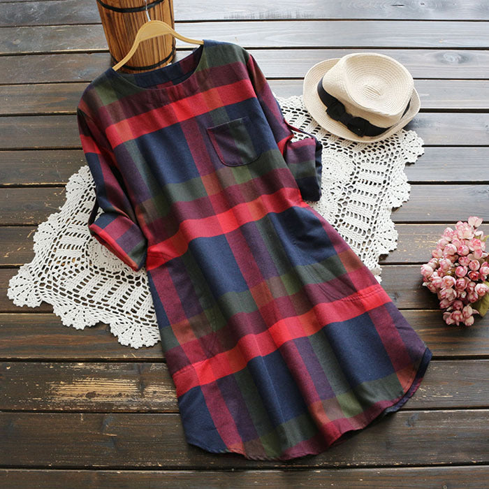 Autumn Women's Dress with Round Neck for Commuting