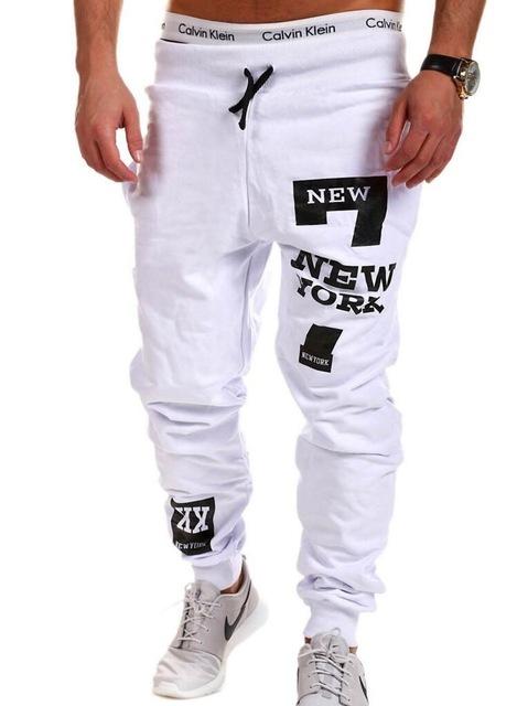 Fashionable Athletic Pants with New York Letter Print