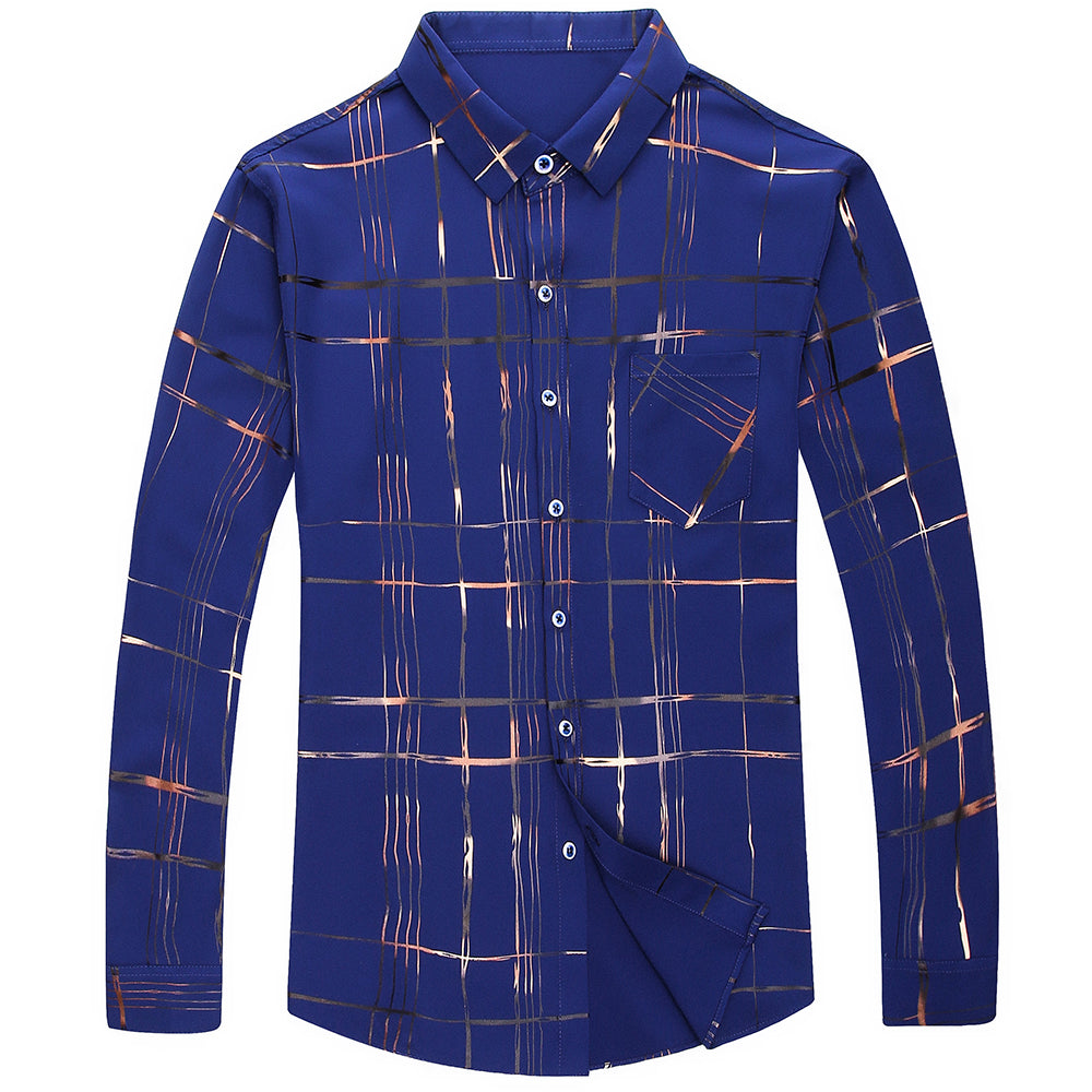 Men's Casual Fashion Shirt in Polyester and Spandex