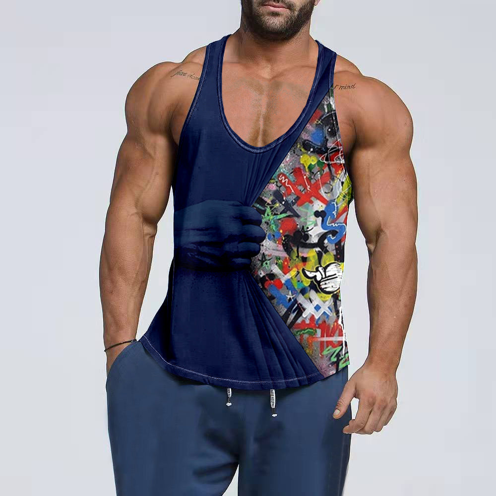 Men's Cotton Loose Breathable Gym Vest for Exercise