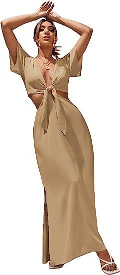 Extra Long A-Line Women's Front Lace-Up Dress