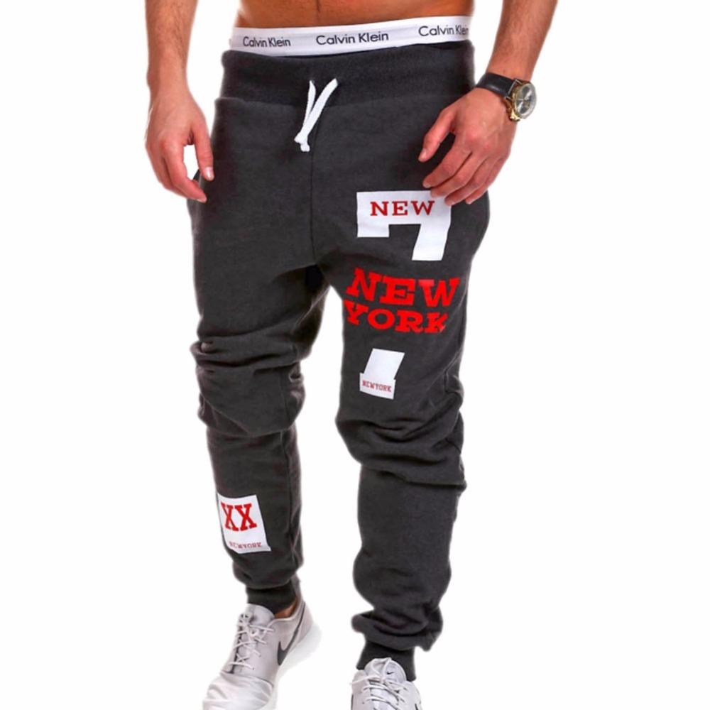 Fashionable Athletic Pants with New York Letter Print