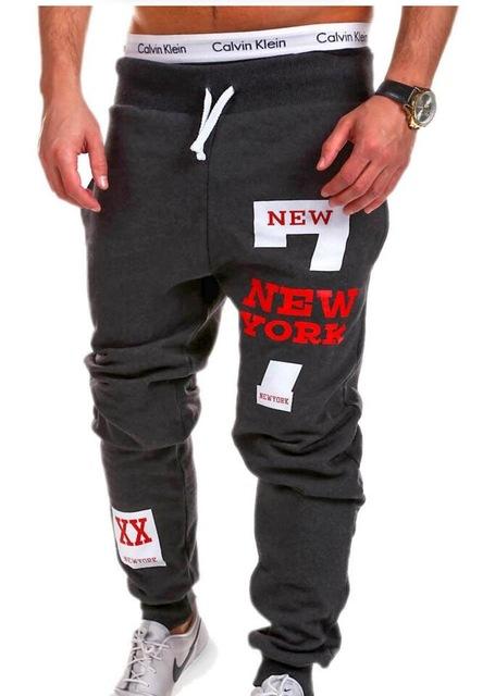 Fashionable Athletic Pants with New York Letter Print