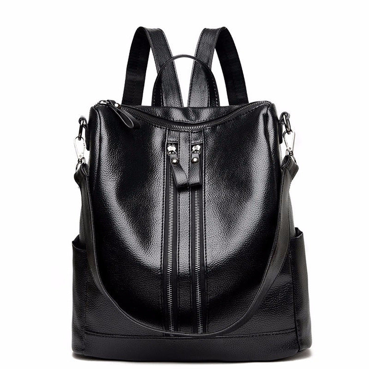 Soft Leather Versatile Backpack for Moms