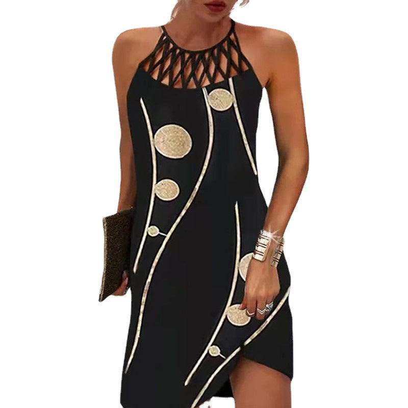 Women's Casual Dress with Ethnic Print Design
