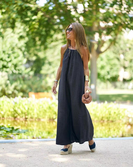 Spring/Summer Women's Cotton-Linen Dress