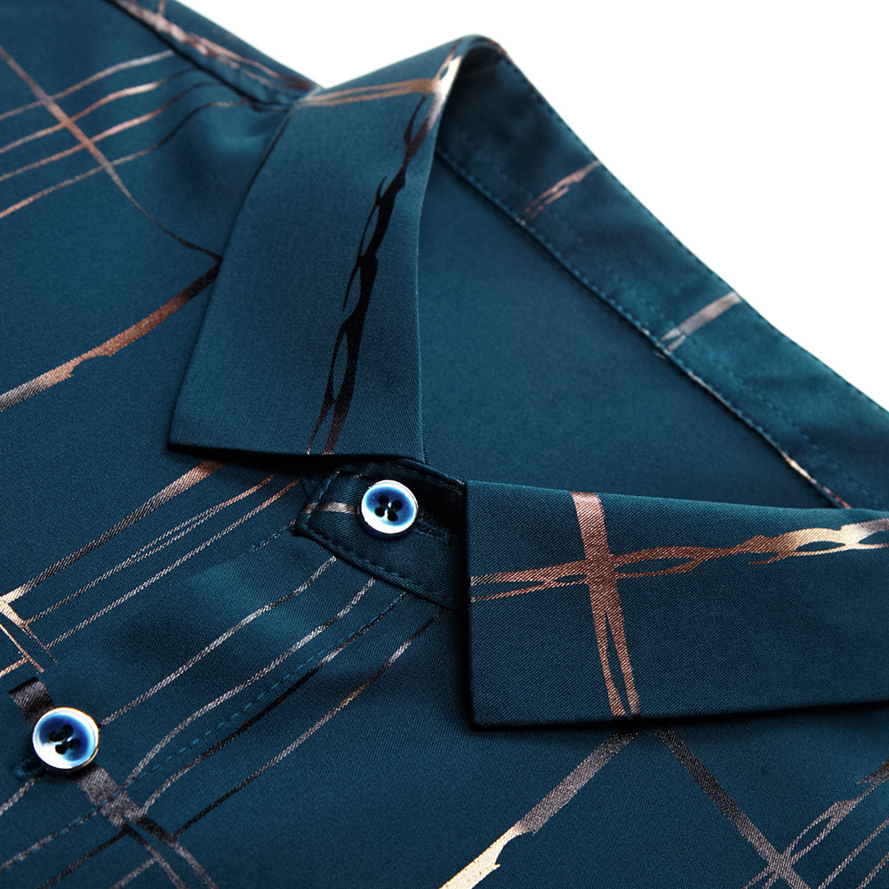 Men's Casual Fashion Shirt in Polyester and Spandex