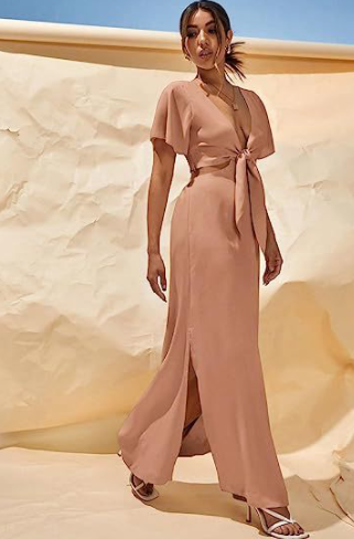 Extra Long A-Line Women's Front Lace-Up Dress