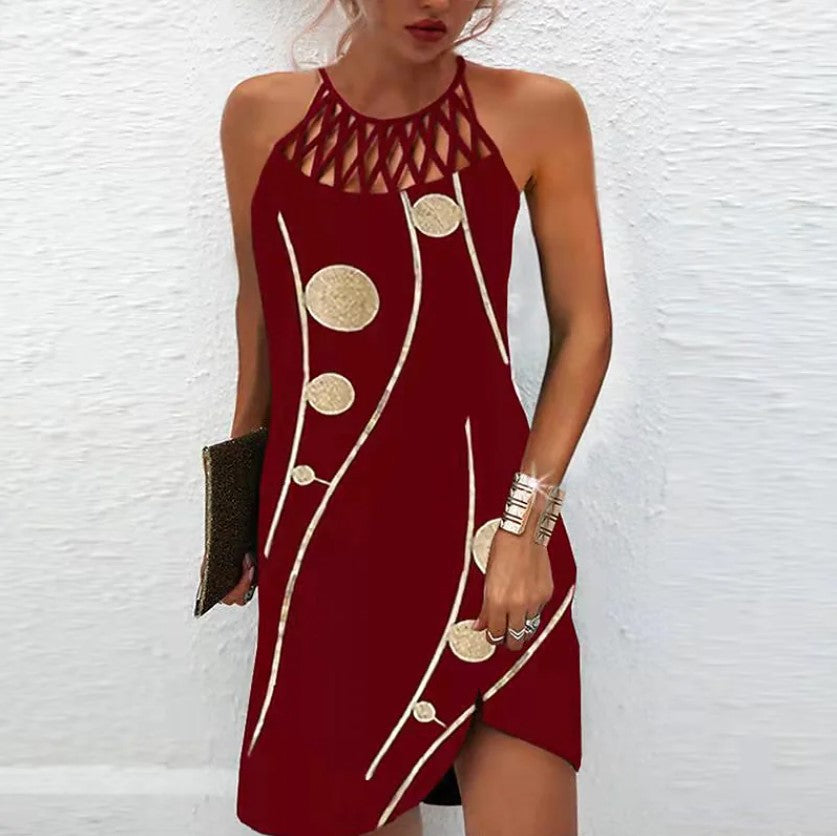 Women's Casual Dress with Ethnic Print Design