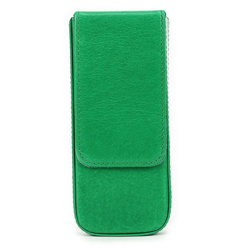 Handmade Leather Pen Case with Magnetic Drawer (Set of 3)
