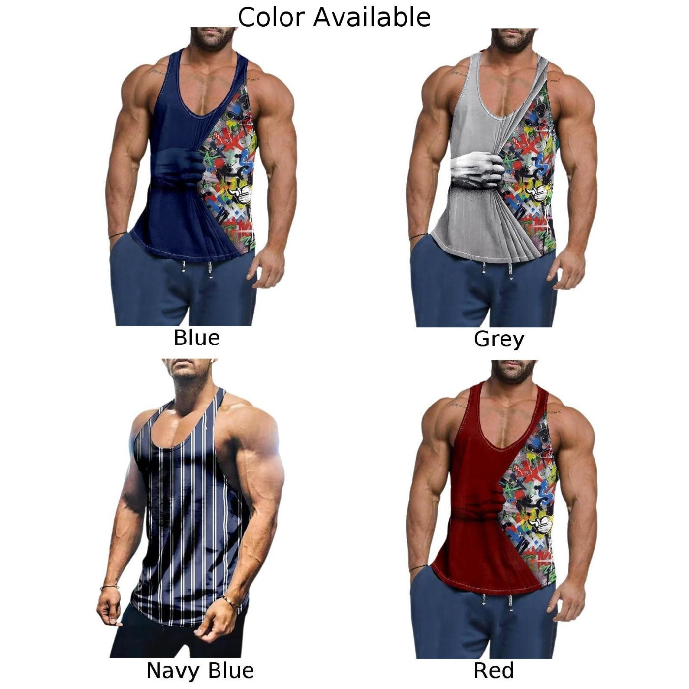 Men's Cotton Loose Breathable Gym Vest for Exercise