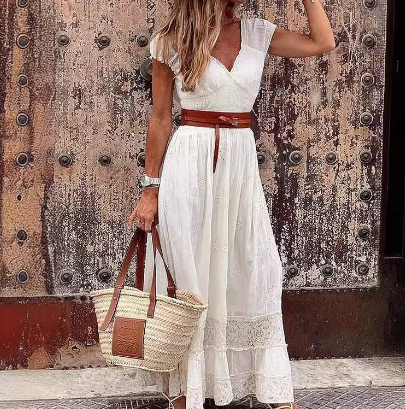 WOLFF Cotton Lace Maxi Dress (One Piece)