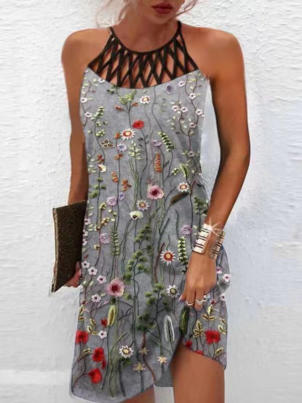 Women's Casual Dress with Ethnic Print Design