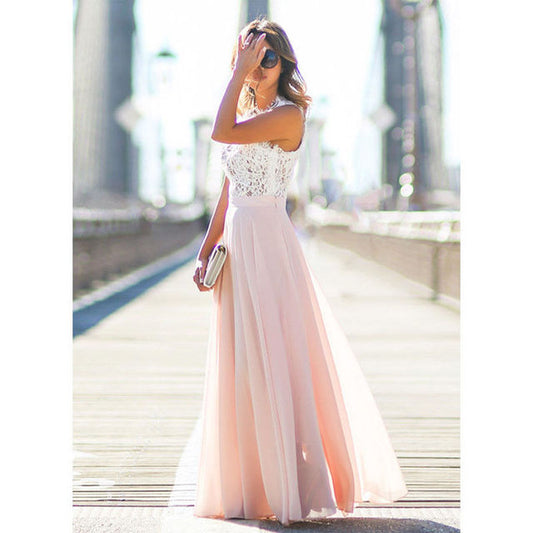 Hot Women's Long Chiffon V-Neck Evening Dress