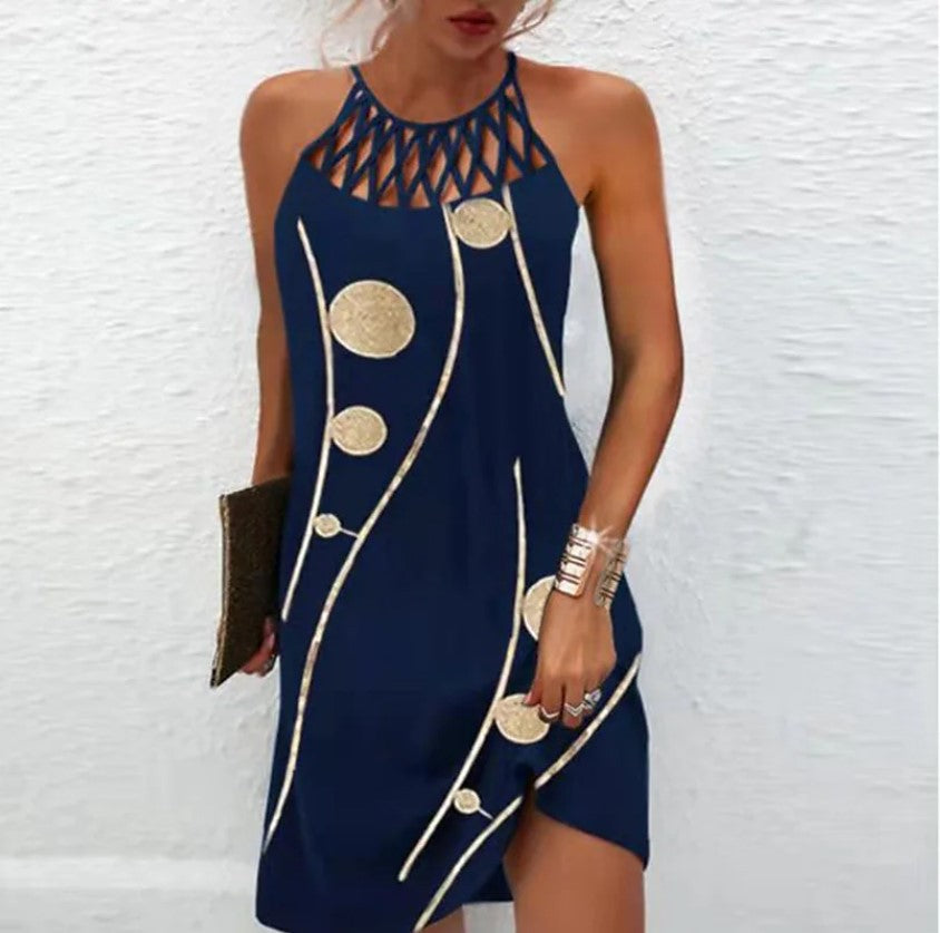 Women's Casual Dress with Ethnic Print Design