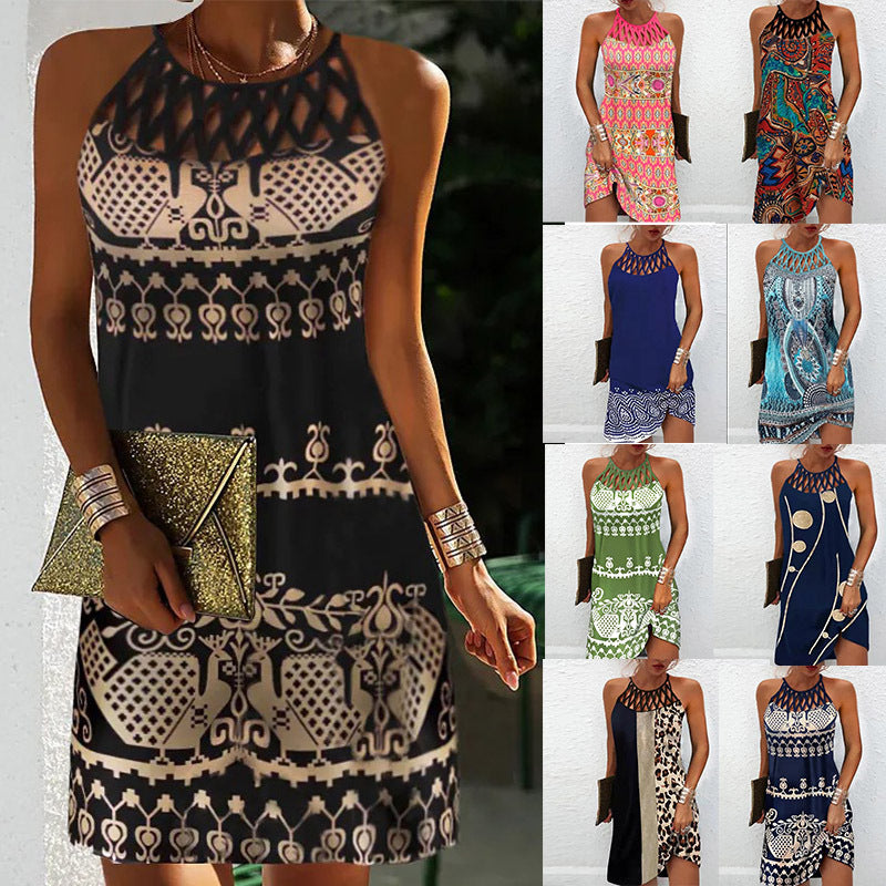 Women's Casual Dress with Ethnic Print Design